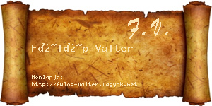 Fülöp Valter névjegykártya